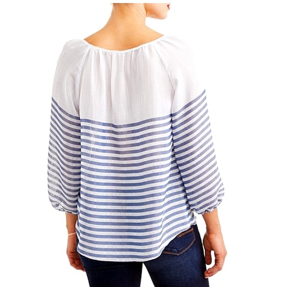 ZAC & RACHEL Striped Semi Sheer Gauze Blouse Size L (NWOT) - Picture 2 of 6
